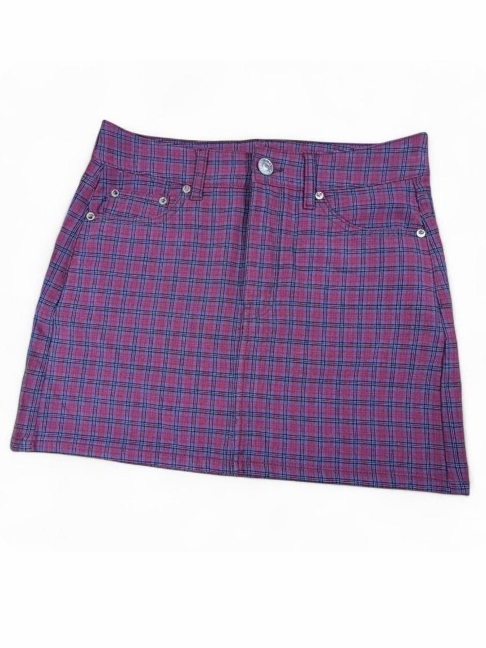 NWT American Eagle Plaid Mini Skirt Size 4 Red Blue Preppy Y2K Schoolgirl